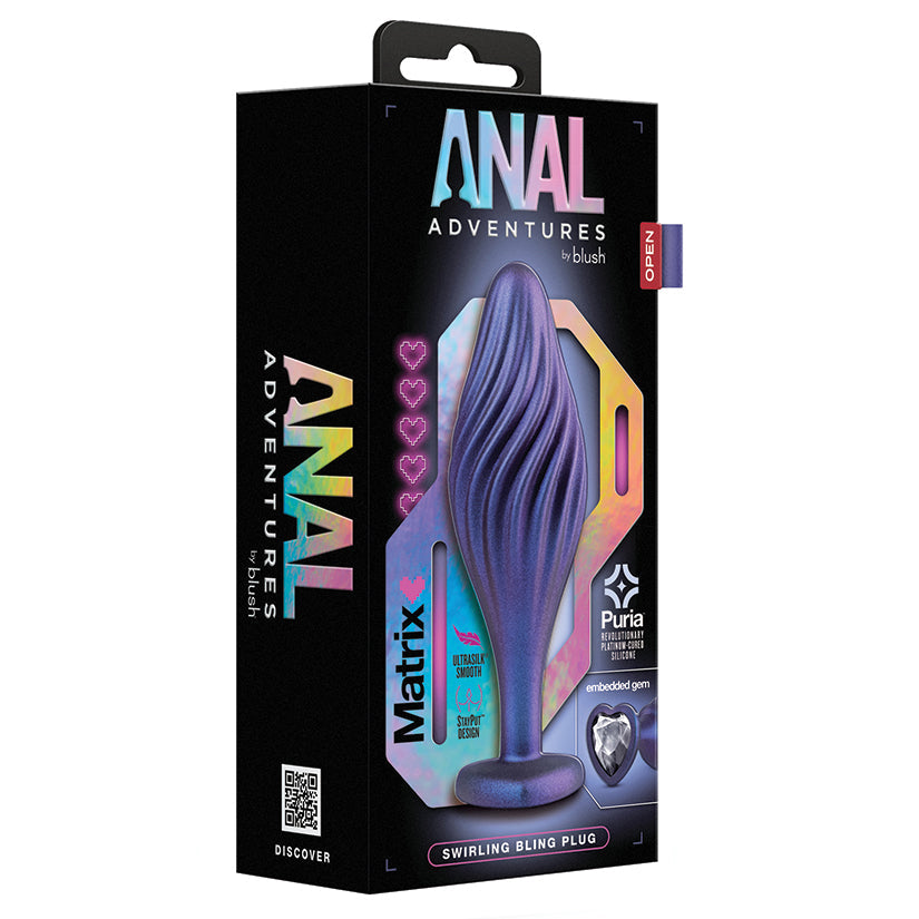 Anal Adventures Matrix Swirling Bling Plug-Sapphire.