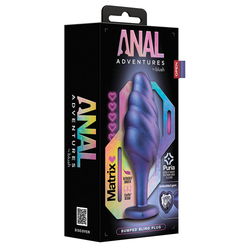 Anal Adventures Matrix Bumped Bling Plug-Sapphire.