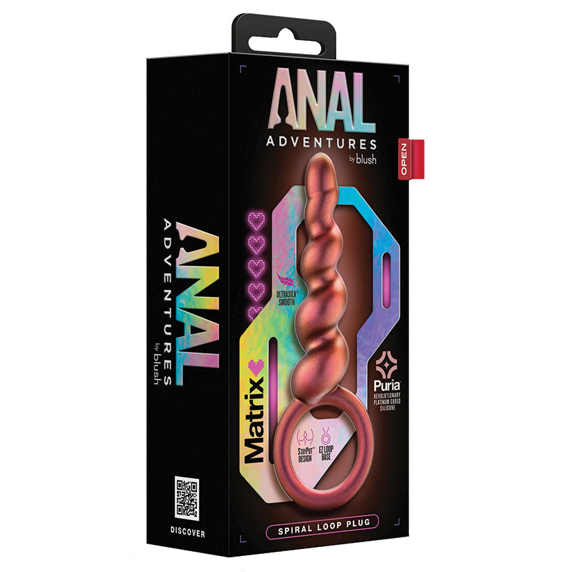 Anal Adventures Matrix Spiral Loop Plug-Copper.