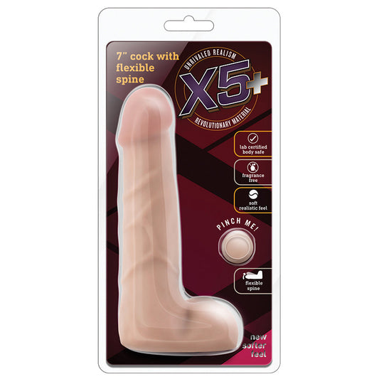 X5 Plus Cock With Flexible Spine-Beige 7.