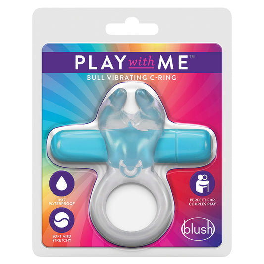 Play with Me Bull Vibrating C-Ring-Blue.
