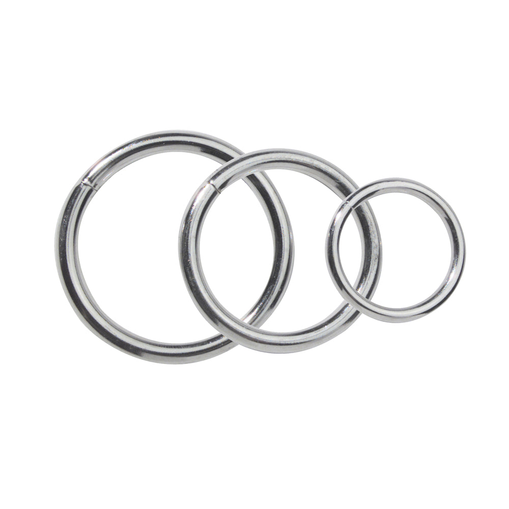 Metal Ring Set - 3 pc 1.25/1.75/2" – Rechargeable, Discreet, Intimate Wellness Accessory – Quiet, Rechargeable, Waterproof, Couples & Solo Use, Discreet Intimate Wellness Accessory