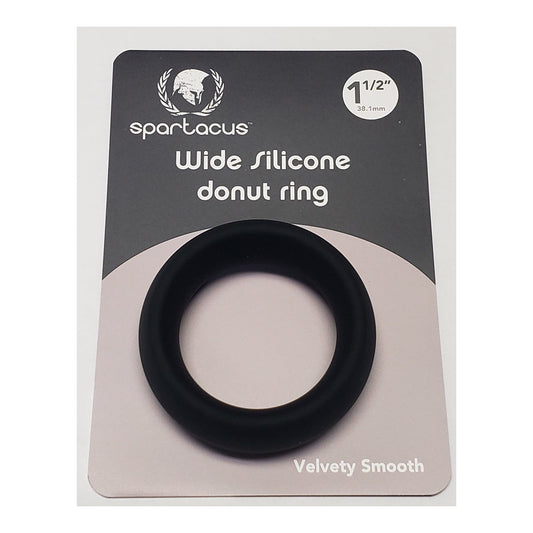 Wide Silicone Donut Ring - Black 1.5" – Rechargeable, Discreet, Intimate Wellness Accessory – Quiet, Rechargeable, Waterproof, Couples & Solo Use, Discreet Intimate Wellness Accessory