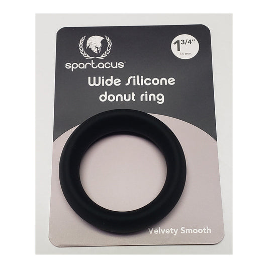 Wide Silicone Donut Ring - Black 1.75" – Rechargeable, Discreet, Intimate Wellness Accessory – Quiet, Rechargeable, Waterproof, Couples & Solo Use, Discreet Intimate Wellness Accessory