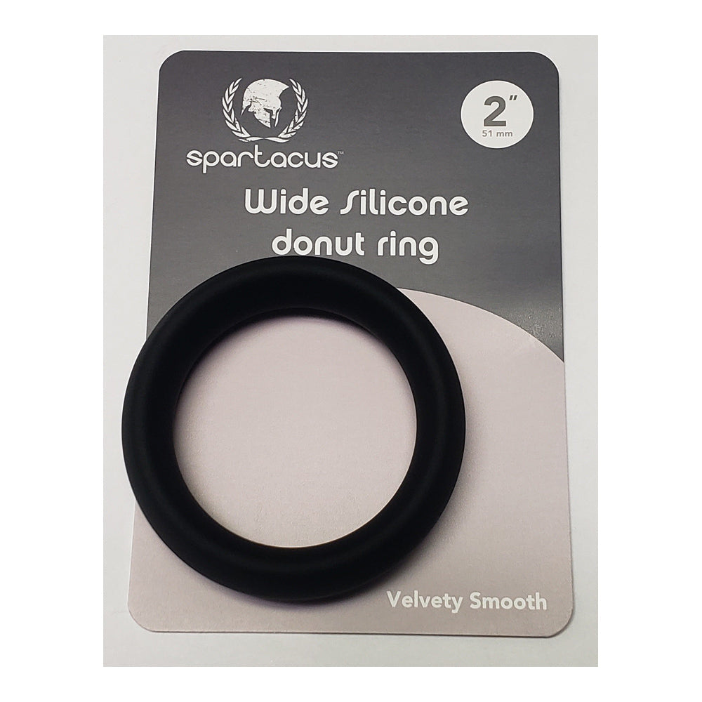 Wide Silicone Donut Ring - Black 2" – Rechargeable, Discreet, Intimate Wellness Accessory – Quiet, Rechargeable, Waterproof, Couples & Solo Use, Discreet Intimate Wellness Accessory