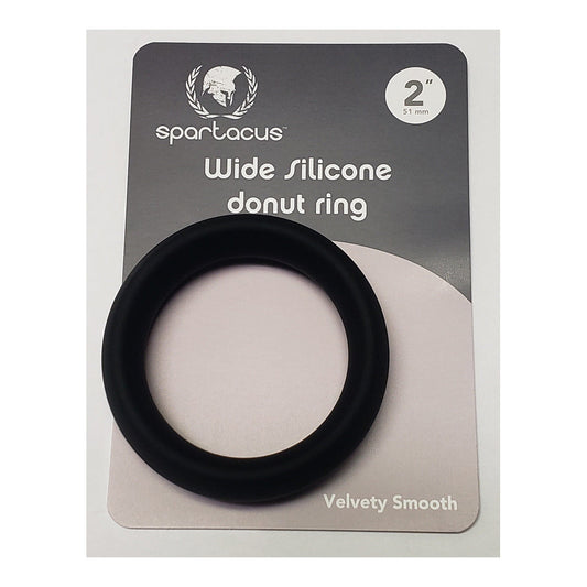 Wide Silicone Donut Ring - Black 2" – Rechargeable, Discreet, Intimate Wellness Accessory – Quiet, Rechargeable, Waterproof, Couples & Solo Use, Discreet Intimate Wellness Accessory