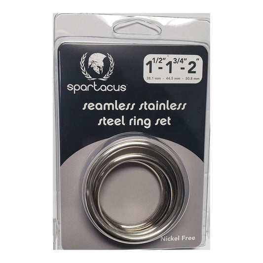 Seamless Stainless Steel Ring Set 3pc – Rechargeable, Discreet, Intimate Wellness Accessory – Quiet, Rechargeable, Waterproof, Couples & Solo Use, Discreet Intimate Wellness Accessory
