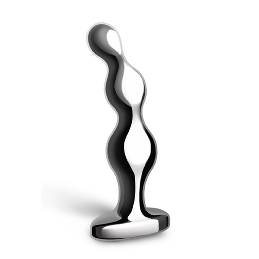 b-Vibe backdoor Beads - Stainless Steel – Rechargeable, Discreet, Intimate Wellness Accessory – Quiet, Rechargeable, Waterproof, Couples & Solo Use, Discreet Intimate Wellness Accessory