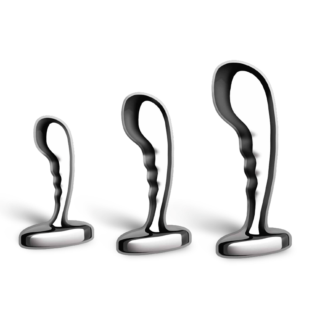 b-Vibe P-Spot Training Set - Stainless – Rechargeable, Discreet, Intimate Wellness Accessory – Quiet, Rechargeable, Waterproof, Couples & Solo Use, Discreet Intimate Wellness Accessory