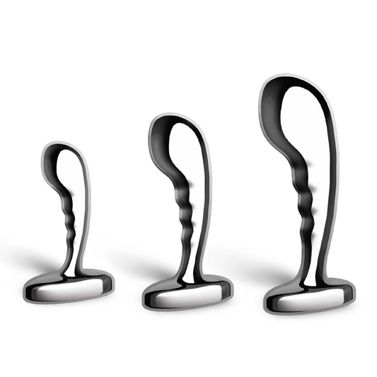 b-Vibe P-Spot Training Set - Stainless – Rechargeable, Discreet, Intimate Wellness Accessory – Quiet, Rechargeable, Waterproof, Couples & Solo Use, Discreet Intimate Wellness Accessory