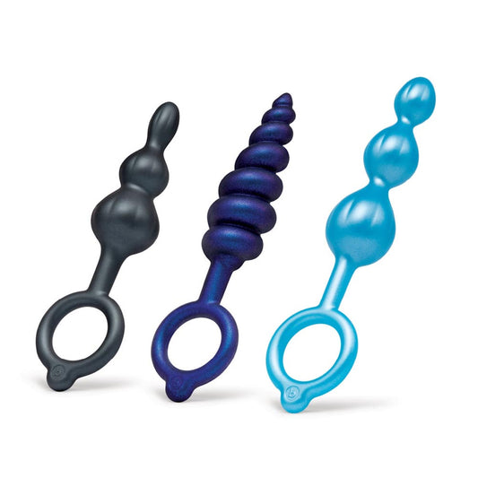 b-Vibe Beaded Butties Bundle 3pc plugs – Rechargeable, Discreet, Intimate Wellness Accessory – Quiet, Rechargeable, Waterproof, Couples & Solo Use, Discreet Intimate Wellness Accessory