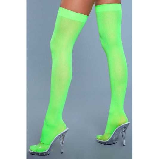 Opaque Nylon Thigh Highs - Neon Green – Rechargeable, Discreet, Intimate Wellness Accessory – Quiet, Rechargeable, Waterproof, Couples & Solo Use, Discreet Intimate Wellness Accessory