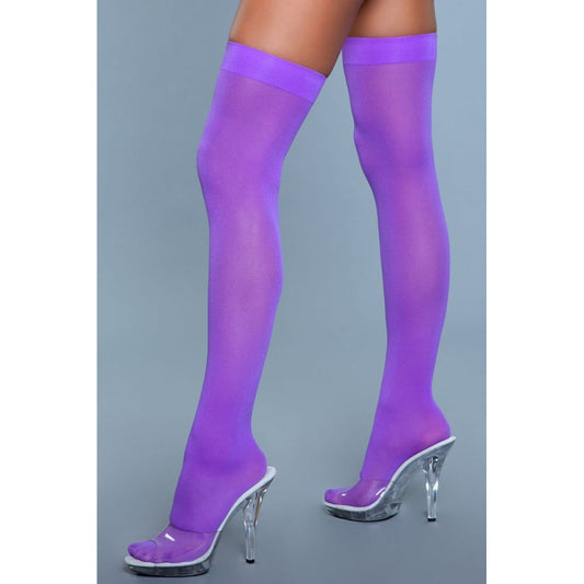 Opaque Nylon Thigh Highs - Purple – Rechargeable, Discreet, Intimate Wellness Accessory – Quiet, Rechargeable, Waterproof, Couples & Solo Use, Discreet Intimate Wellness Accessory