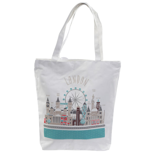 Handy Cotton Zip Up Shopping Bag - London Icons – Rechargeable, Discreet, Intimate Wellness Accessory – Quiet, Rechargeable, Waterproof, Couples & Solo Use, Discreet Intimate Wellness Accessory