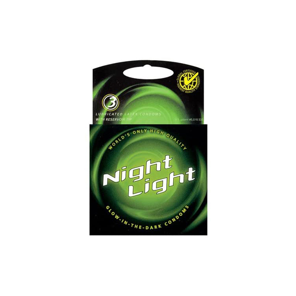 Night Light Glow In Dark Condoms - 3pk – Rechargeable, Discreet, Intimate Wellness Accessory – Quiet, Rechargeable, Waterproof, Couples & Solo Use, Discreet Intimate Wellness Accessory