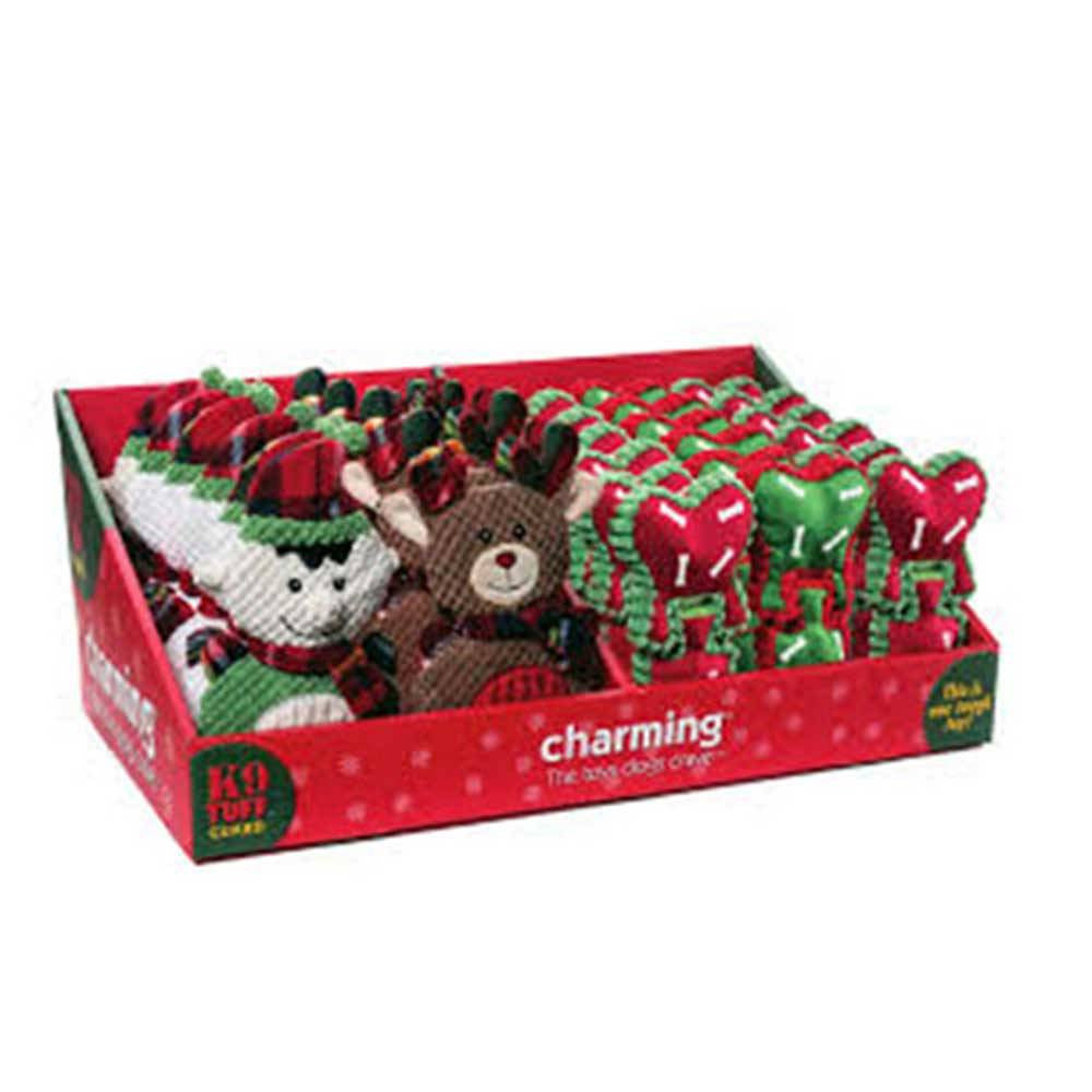 Charming Pets Christmas PDQ Dog Toys, Bones