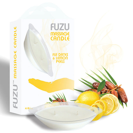 Fuzu Massage Candle-Fiji Dates & lemon Peels.