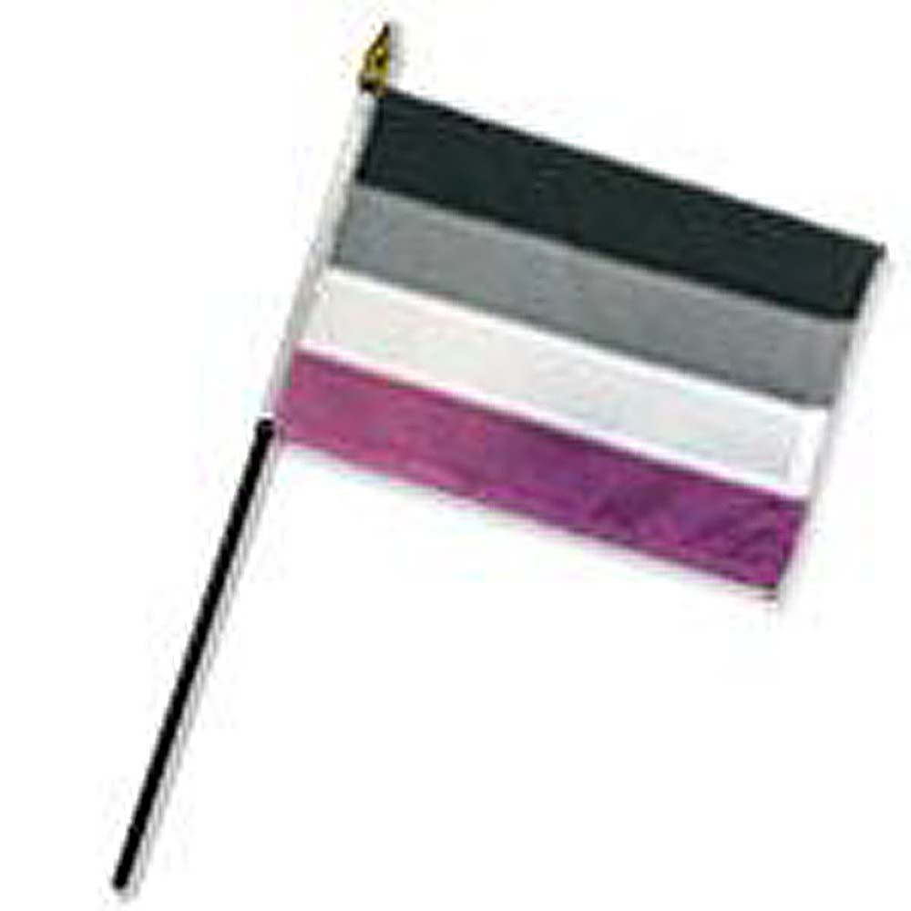 Asexual 4" x 6" Stick Flag – Rechargeable, Discreet, Intimate Wellness Accessory – Quiet, Rechargeable, Waterproof, Couples & Solo Use, Discreet Intimate Wellness Accessory