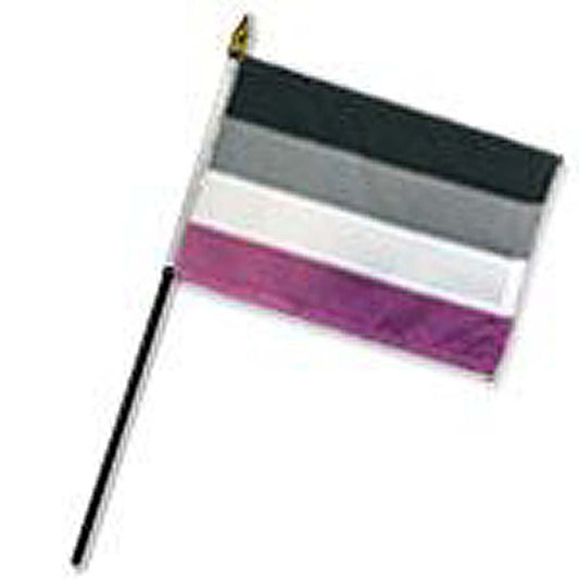 Asexual 4" x 6" Stick Flag – Rechargeable, Discreet, Intimate Wellness Accessory – Quiet, Rechargeable, Waterproof, Couples & Solo Use, Discreet Intimate Wellness Accessory