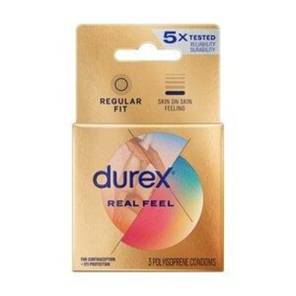 Durex Avanti Real Feel Non-Latex - 3 pk – Rechargeable, Discreet, Intimate Wellness Accessory – Quiet, Rechargeable, Waterproof, Couples & Solo Use, Discreet Intimate Wellness Accessory