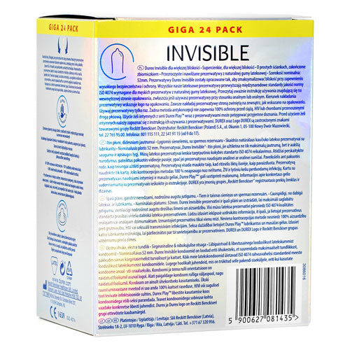 Durex Invisible Sensitive Box 24