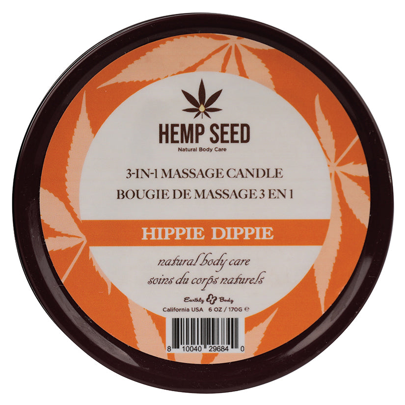 Hemp Seed 3-in-1 Massage Candle-Hippie Dippie 6oz.