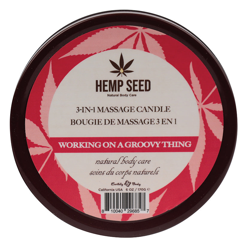 Hemp Seed 3-in-1 Massage Candle-Working On A Groovy Thing 6oz.