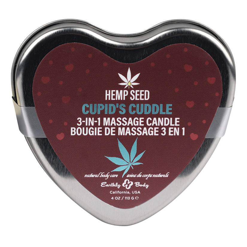 Earthly Body Hemp Seed 3n1 Valentines Day Candles-Cupid's Cuddle 4oz.