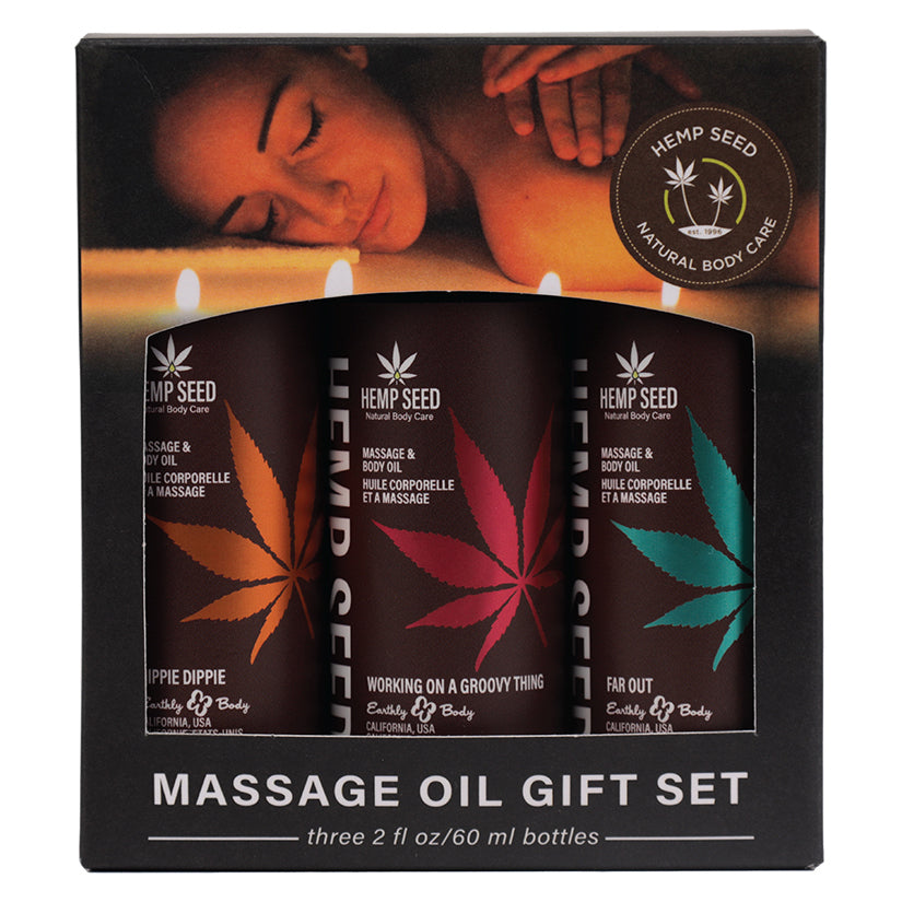 Hemp Seed Summer Massage Oil Trio Gift Set.