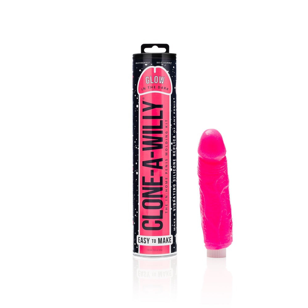 Clone A Willy Glow in the Dark - Pink – Rechargeable, Discreet, Intimate Wellness Accessory – Quiet, Rechargeable, Waterproof, Couples & Solo Use, Discreet Intimate Wellness Accessory