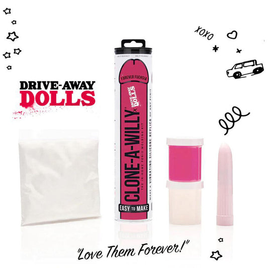 Clone A Willy Drive Away Dolls - Fuchsia – Rechargeable, Discreet, Intimate Wellness Accessory – Quiet, Rechargeable, Waterproof, Couples & Solo Use, Discreet Intimate Wellness Accessory