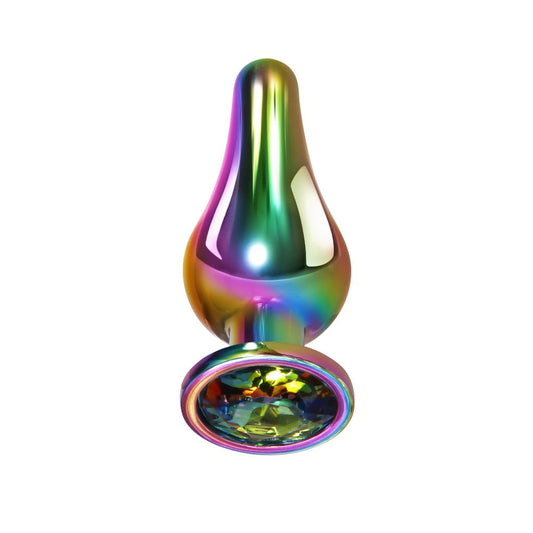 Evolved Rainbow Metal Plug - Small – Rechargeable, Discreet, Intimate Wellness Accessory – Quiet, Rechargeable, Waterproof, Couples & Solo Use, Discreet Intimate Wellness Accessory
