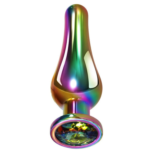 Evolved Rainbow Metal Plug - Medium – Rechargeable, Discreet, Intimate Wellness Accessory – Quiet, Rechargeable, Waterproof, Couples & Solo Use, Discreet Intimate Wellness Accessory