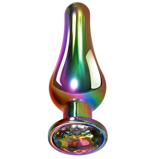 Evolved Rainbow Metal Plug - Large – Rechargeable, Discreet, Intimate Wellness Accessory – Quiet, Rechargeable, Waterproof, Couples & Solo Use, Discreet Intimate Wellness Accessory