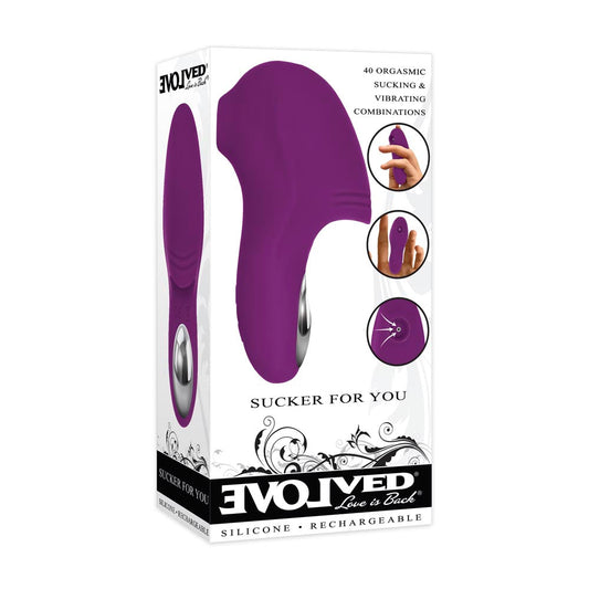 Evolved Sucker for You – Rechargeable, Discreet, Intimate Wellness Accessory – Quiet, Rechargeable, Waterproof, Couples & Solo Use, Discreet Intimate Wellness Accessory
