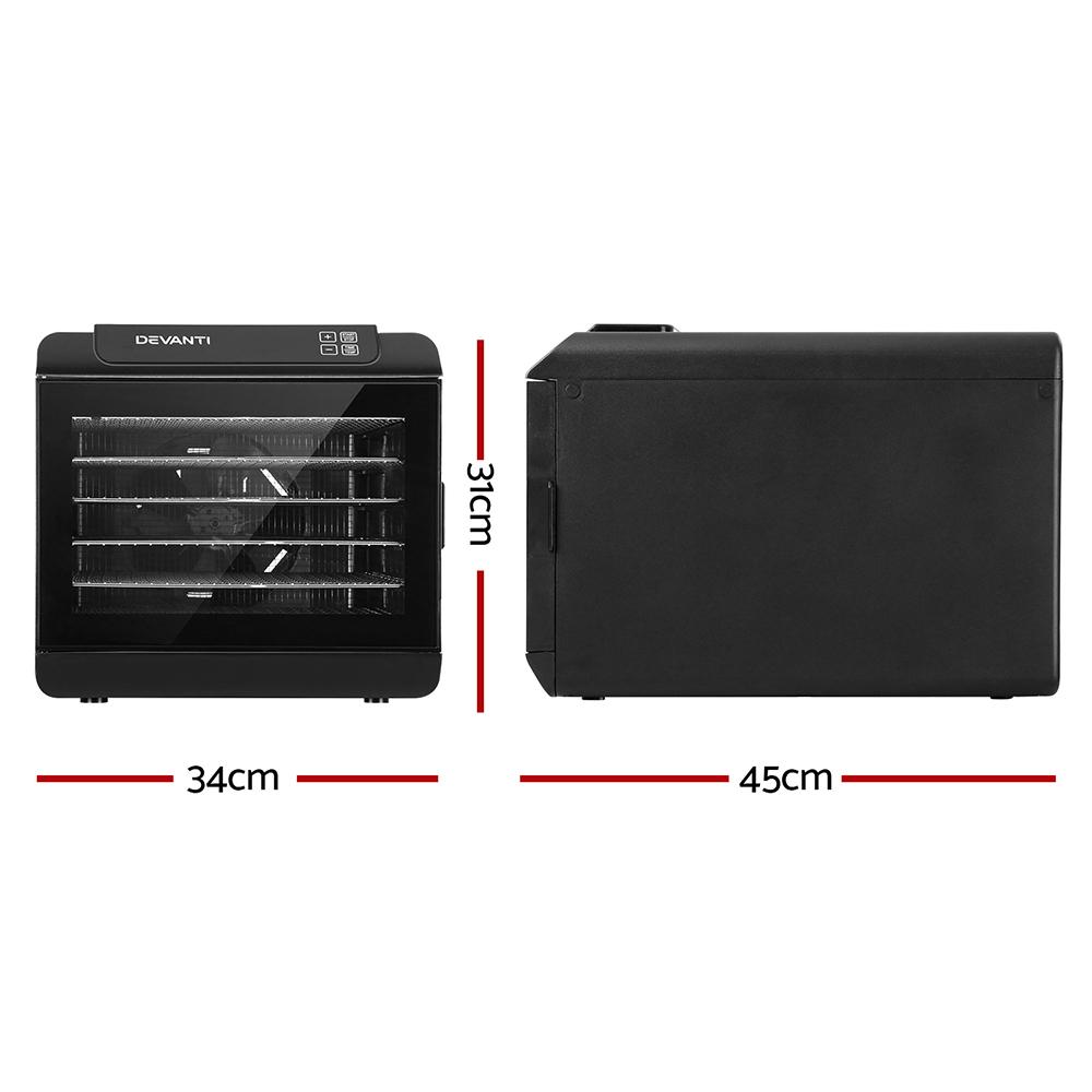 Devanti 6 Tray Food Dehydrators Commercial Beef Jerky Maker Fruit