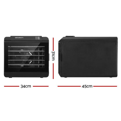 Devanti 6 Tray Food Dehydrators Commercial Beef Jerky Maker Fruit