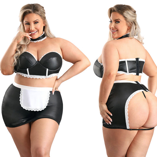 Fantasy Lingerie Play 5 Star Service Maid -Black 3x/4x.