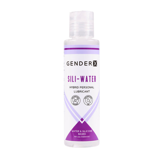 Gender-X  Sili-Water Hybrid personal lubricant 4oz – Rechargeable, Discreet, Intimate Wellness Accessory – Quiet, Rechargeable, Waterproof, Couples & Solo Use, Discreet Intimate Wellness Accessory