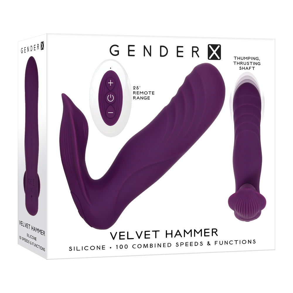 Gender-X  Velvet Hammer Thrusting w R/C – Rechargeable, Discreet, Intimate Wellness Accessory – Quiet, Rechargeable, Waterproof, Couples & Solo Use, Discreet Intimate Wellness Accessory
