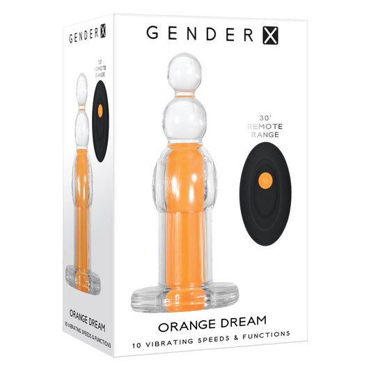 Gender-X  Orange Dream Vibrating Plug * – Rechargeable, Discreet, Intimate Wellness Accessory – Quiet, Rechargeable, Waterproof, Couples & Solo Use, Discreet Intimate Wellness Accessory