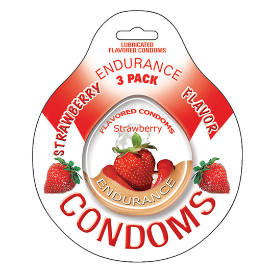 Endurance Condoms-Strawberry 3pk.