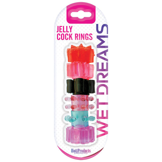 Wet Dreams Jelly Cock Rings-Assorted Colors 6Pk.