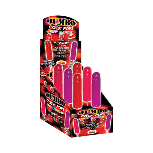 Fruit Flavored JUMBO male Pop Disp 6pc – Rechargeable, Discreet, Intimate Wellness Accessory – Quiet, Rechargeable, Waterproof, Couples & Solo Use, Discreet Intimate Wellness Accessory
