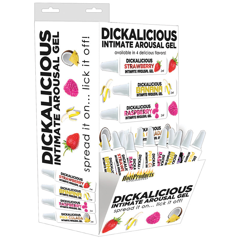 Dickalicious Gel-Assorted Hanging Display of 144 2ML Tubes.