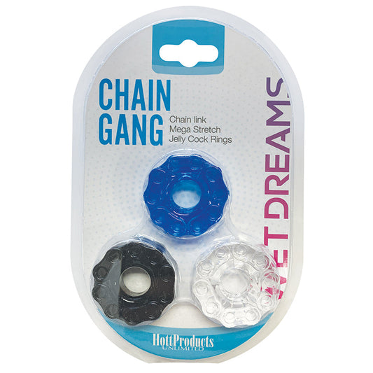 Chain Gang Cock Rings 3 Pack.