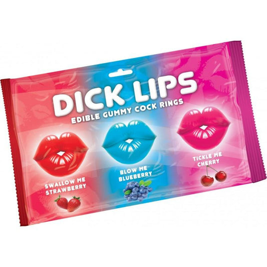 Dick Lips - Edible Gummy C Rings - 3 pk – Rechargeable, Discreet, Intimate Wellness Accessory – Quiet, Rechargeable, Waterproof, Couples & Solo Use, Discreet Intimate Wellness Accessory