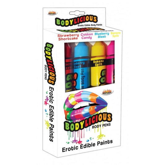 Bodylicious Edible Body Pens-4 Asst Flav – Rechargeable, Discreet, Intimate Wellness Accessory – Quiet, Rechargeable, Waterproof, Couples & Solo Use, Discreet Intimate Wellness Accessory