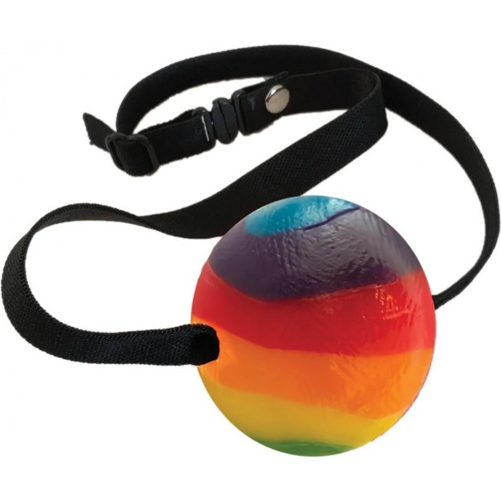 Rainbow Candy Ball Gag – Rechargeable, Discreet, Intimate Wellness Accessory – Quiet, Rechargeable, Waterproof, Couples & Solo Use, Discreet Intimate Wellness Accessory