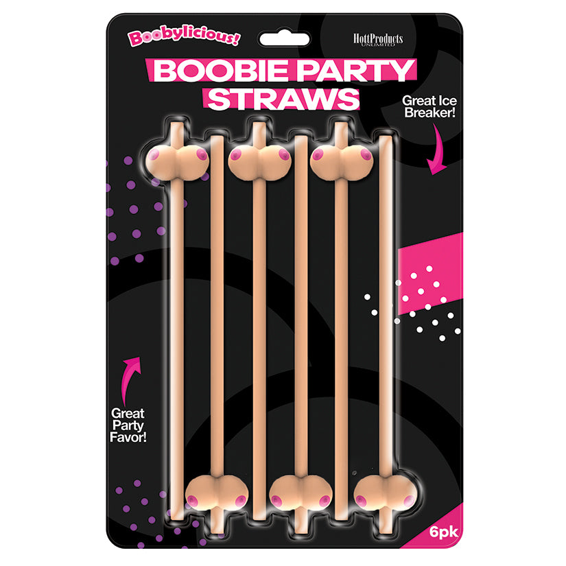 Boobie Straws-Vanilla Color Pack of 6.